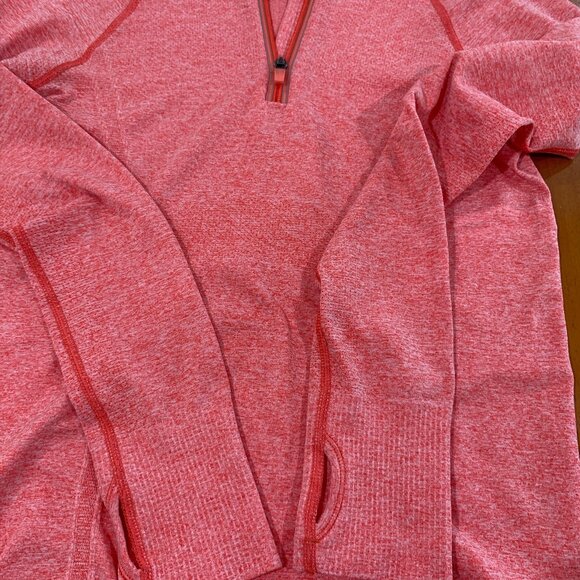 Athleta Fastest Track Half Zip Pullover Heathered Orange Athletic Top Sz Small - Picture 6 of 10